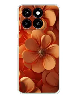 Чехол для ZTE Blade A35 с картинкой «Оранжевый макро цветок»