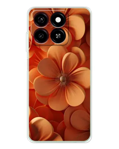 Чехол для ZTE Blade A35 с картинкой «Оранжевый макро цветок»