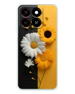 Чехол для ZTE Blade A35 с картинкой «Подсолнух и ромашка»