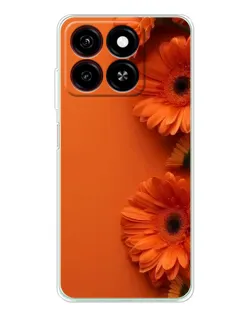 Чехол для ZTE Blade A35 с картинкой «Оранжевые герберы»
