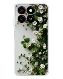 Чехол для ZTE Blade A35 с картинкой «Ветка мелких белых цветов»