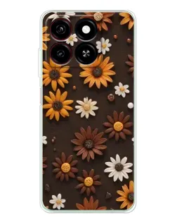 Чехол для ZTE Blade A35 с картинкой «Узор из маленьких подсолнухов»