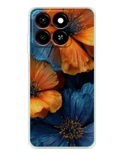 Чехол для ZTE Blade A35 с картинкой «Яркая сине-оранжевая флора» Чехол для ZTE Blade A35 с картинкой «Яркая сине-оранжевая флора»