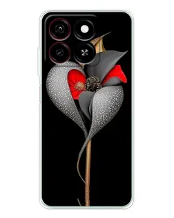 Чехол для ZTE Blade A35 с картинкой «Серебряный фантазийный цветок»