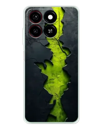 Чехол для ZTE Blade A35 с картинкой «Салатовый разлом скалы»