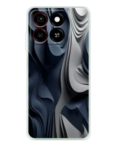 Чехол для ZTE Blade A35 с картинкой «Объемные синие складки»