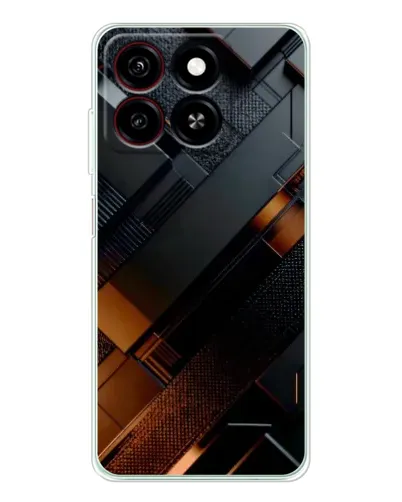 Чехол для ZTE Blade A35 с картинкой «Черные геометрические блоки»