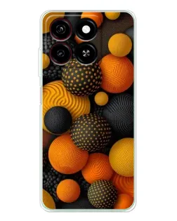 Чехол для ZTE Blade A35 с картинкой «Объемные оранжевые сферы»