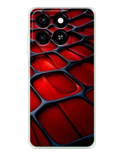 Чехол для ZTE Blade A35 с картинкой «Красная глянцевая сетка»
