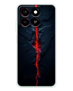 Чехол для ZTE Blade A35 с картинкой «Kрасная лавовая трещина»