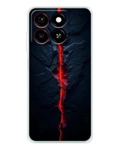 Чехол для ZTE Blade A35 с картинкой «Kрасная лавовая трещина»