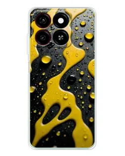 Чехол для ZTE Blade A35 с картинкой «Жидкое желтое золото»