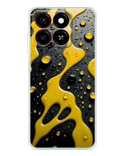 Чехол для ZTE Blade A35 с картинкой «Жидкое желтое золото»