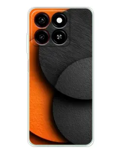 Чехол для ZTE Blade A35 с картинкой «Геометрия оранжевых кругов»