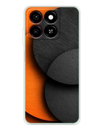 Чехол для ZTE Blade A35 с картинкой «Геометрия оранжевых кругов»