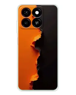 Чехол для ZTE Blade A35 с картинкой «Оранжевый разлом»