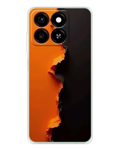 Чехол для ZTE Blade A35 с картинкой «Оранжевый разлом»