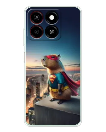 Чехол для ZTE Blade A35 с картинкой «Капи-мен супергерой»