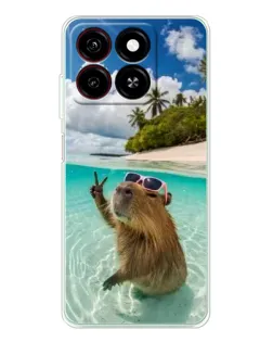 Чехол для ZTE Blade A35 с картинкой «Капибара на море» Чехол для ZTE Blade A35 с картинкой «Капибара на море»