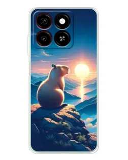 Чехол для ZTE Blade A35 с картинкой «Закат солнца с капибарой» Чехол для ZTE Blade A35 с картинкой «Закат солнца с капибарой»