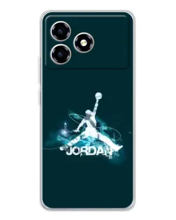Чехол для ZTE Blade A36 с картинкой «Jordan Blue Fire»