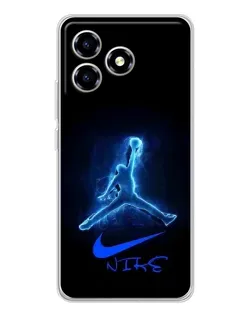 Чехол для ZTE Blade A36 с картинкой «Jordan Neon Blue»