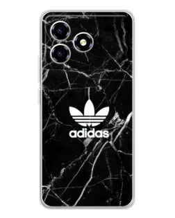 Чехол для ZTE Blade A36 с картинкой «Белый мрамор Adidas»