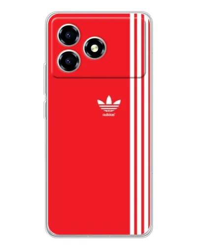 Чехол для ZTE Blade A36 с картинкой «Красный минимализм Adidas»
