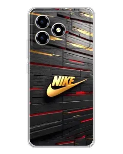 Чехол для ZTE Blade A36 с картинкой «Золотой Nike на металле»