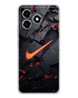 Чехол для ZTE Blade A36 с картинкой «Nike — эффект разломов»