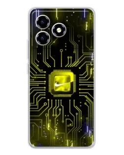 Чехол для ZTE Blade A36 с картинкой «Nike — золотая искра»
