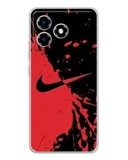 Чехол для ZTE Blade A36 с картинкой «Красные брызги Nike»