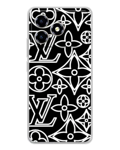 Чехол для ZTE Blade A36 с картинкой «Черно-белый узор LV» Чехол для ZTE Blade A36 с картинкой «Черно-белый узор LV»