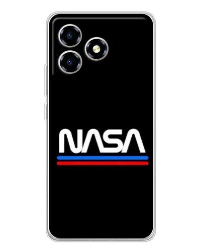Чехол для ZTE Blade A36 с картинкой «NASA — классика Red Blue»