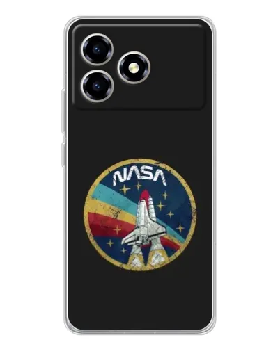 Чехол для ZTE Blade A36 с картинкой «NASA — эмблема миссии»