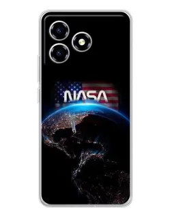 Чехол для ZTE Blade A36 с картинкой «Земля из космоса NASA»