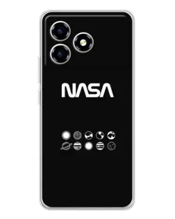 Чехол для ZTE Blade A36 с картинкой «NASA — технический принт»