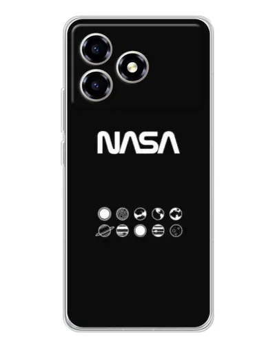 Чехол для ZTE Blade A36 с картинкой «NASA — технический принт»