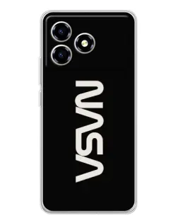 Чехол для ZTE Blade A36 с картинкой «NASA — вертикальный логотип»