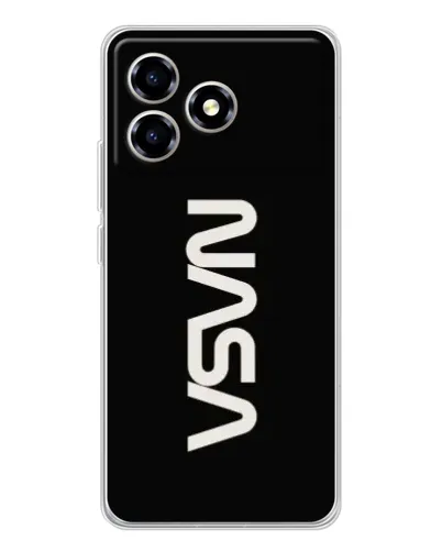 Чехол для ZTE Blade A36 с картинкой «NASA — вертикальный логотип»