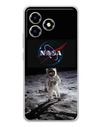 Чехол для ZTE Blade A36 с картинкой «Астронавт на Луне»