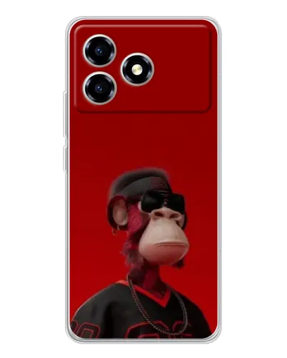 Чехол для ZTE Blade A36 с картинкой «Bored Ape в красном»