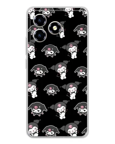 Чехол для ZTE Blade A36 с картинкой «Черный паттерн Kuromi»