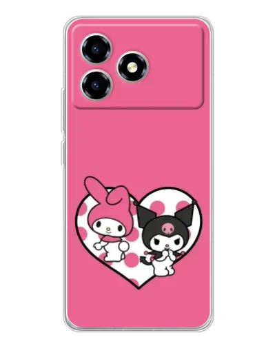 Чехол для ZTE Blade A36 с картинкой «Kuromi и My Melody»