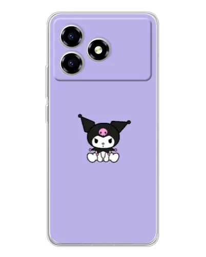 Чехол для ZTE Blade A36 с картинкой «Kuromi — фиолетовый минимализм»