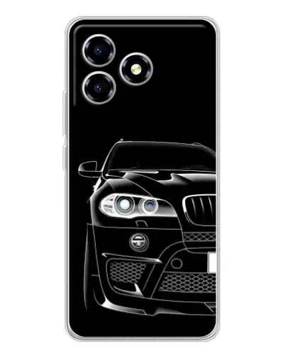 Чехол для ZTE Blade A36 с картинкой «Темный силуэт BMW»