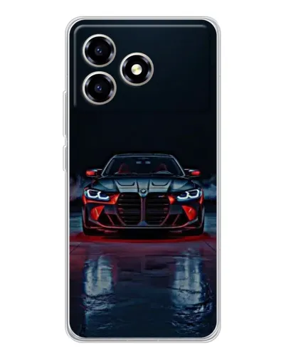 Чехол для ZTE Blade A36 с картинкой «BMW на мокрой дороге»