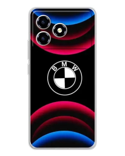 Чехол для ZTE Blade A36 с картинкой «Логотип BMW и неоновые дуги»