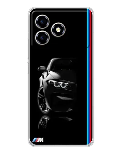 Чехол для ZTE Blade A36 с картинкой «Силуэт BMW в темноте»