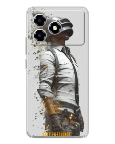 Чехол для ZTE Blade A36 с картинкой «PUBG — боец в пыли»